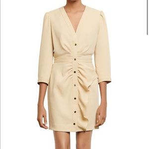 Sandro beige ruched dress